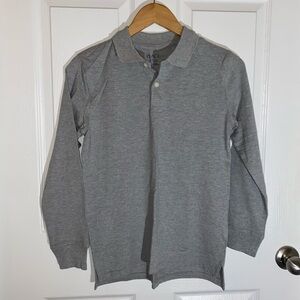 NWT Boys Children’s Place long sleeve polo shirt size L 10/12 in Grey